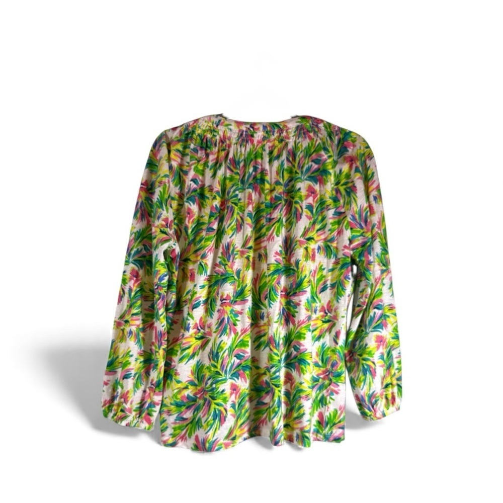 Stella Parker Peasant Fitting Top Women's White Floral 100% Cotton Size XL - Picture 2 of 7